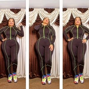 Black and Green Women's Jumpsuit